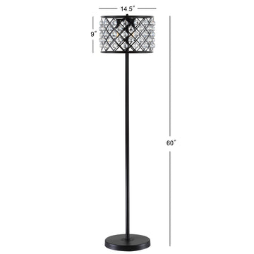 Elizabeth 60" Crystal/Metal LED Floor Lamp - JONATHAN Y